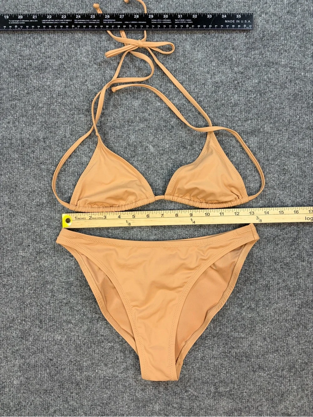 SKIMS Swim Triangle Bikini Set Nude Beige Small Minimal Beachcore Resortwear